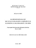 Đặc điểm môi trường địa chất khu vực hạ lưu sông Thu Bồn và sự biến đổi của nó do ảnh hưởng các hoạt động kinh tế - công trình
