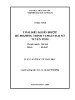 Tính điều khiển được hệ phương trình vi phân đại số tuyến tính