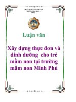 Luận văn Xây dựng thực đơn và dinh dưỡng cho trẻ mầm non tại trường mầm non Minh Phú