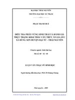 điều tra phân vùng sinh thái và đánh giá thực trạng khai thác cây thức ăn gia súc xã hùng sơn huyện đại từ - thái nguyên