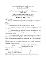 Đáp án Nguội sửa chữa máy công cụ 33