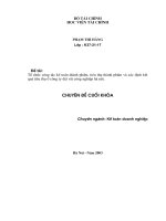Tổ chức công tác kế toán thành phẩm, tiêu thụ thành phẩm và các định kết quả tiêu thụ ở công ty dệt vải công nghiệp hà nội
