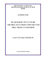  Du lịch quốc tế và vấn đề thị thực xuất nhập cảnh việt nam thực trạng và giải pháp