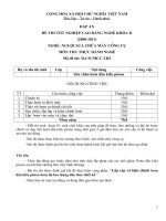 Đề thi Thực hành nghề chuyên ngành sửa chữa máy công cụ 02