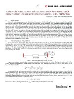 Giải pháp nâng cao chất lượng điện áp trong lưới điện phân phối khi kết nối các nguồn điện phân tán.