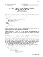 Đề thi tuyển sinh Cao học và nghiên cứu sinh môn Ngôn ngữ lập trình 2001