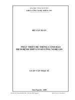 Phát triển hệ thống cảnh báo dịch bệnh trên cơ sở công nghệ gis