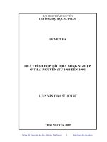 Quá trình hợp tác hóa nông nghiệp ở thái nguyên (từ 1958 đến 1990)