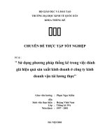 Sử dụng phương pháp thống kê trong việc đánh giá hiệu quả sản xuất kinh doanh của doanh nghiệp