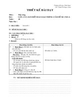 Giáo án Thủ công - Lớp 2 - Cắt dán biển báo giao thông cấm đỗ xe - Tiết 2