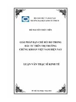 Giải pháp hạn chế rủi ro trong đầu tư trên thị trường chứng khoán Việt Nam hiện nay