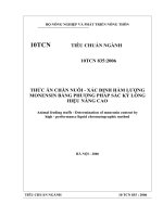  Thức ăn chăn nuôi - Xác định hàm lượng monensin bằng phương pháp sắc ký lỏng hiệu năng cao