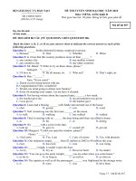 Đề thi tuyển sinh đại học, cao đẳng môn tiếng anh năm 2010 mã đề 857