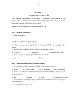An action research on the use of continuous feedback to improve the first year students' pronunciation at the english department, college of foreign languages, vietnam national university, hanoi part 1