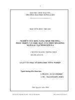 Nghiên cứu khả năng sinh trưởng phát triển và chịu hạn của một số giống ngô lai tại tỉnh sơn la