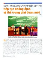 Ngân hàng đầu tư và phát triển Việt Nam tiếp tục khẳng định vị thế trong giai đoạn mới