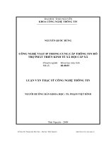 Công nghệ vsat ip trong cung cấp thông tin hỗ trợ phát triển kinh tế xã hội cấp xã