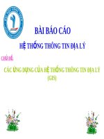 Các ứng dụng của hệ thống thông tin địa lý – Gis