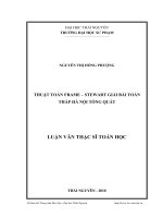 Thuật toán frame – stewart giải bài toán tháp hà nội tổng quát