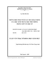 Những biện pháp tích cực hoá hoạt động của học sinh trung học phổ thông trong giờ văn học sử