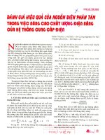 Đánh giá hiệu quả của nguồn điện phân tán trong việc nâng cao chất lượng điện năng của hệ thống cung cấp điện