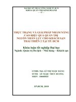 Thực trạng và giải pháp nhằm nâng cao hiệu quả quản trị nguồn nhân lực cho khách sạn Thái Thiên 2 tại TP.HCM phần 1