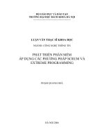 Phát triển phần mềm áp dụng các phương pháp Scrum và Extreme Programming