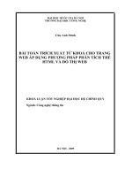 Bài toán trích xuất từ khoá cho trang web áp dụng phương pháp phân tích thẻ html và đồ thị web