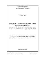 Xây dựng trường trung học cơ sở đạt chuẩn quốc gia ở huyện Hà Trung, tỉnh Thanh Hoá
