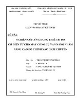 Nghiên cứu, ứng dụng thiết bị đo cơ điện tử cho máy công cụ vạn năng nhằm nâng cao độ chính xác dịch chuyển