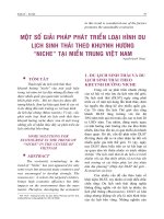 Một số giải pháp phát triển loại hình du lịch sinh thái theo khuynh hướng NICHE tại Miền Trung Việt Nam