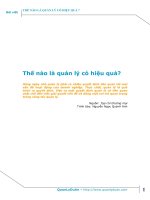 Quản lý có hiệu quả