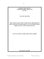 Thực trạng chăn nuôi và một số đặc điểm dịch tễ