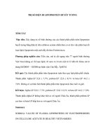 Trị số điện di Lipoprotein huyết thanh
