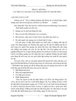 Báo cáo Vai trò của quảng cáo trong nền kinh tế thị trường