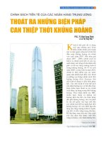 Chính sách tiền tệ của các ngân hàng trung ương Thoát ra những biện pháp can thiệp thời khủng hoảng