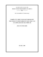 Nghiên cứu chiết tách chất nhuộm màu thực phẩm từ kinh nghiệm sử dụng thực vật của đồng bào dân tộc thiểu số