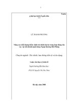 Nâng cao chất lượng thẩm định tài chính dự án trong hoạt động cho vay tại chi nhánh ngân hàng Ngoại thương Hải Phòng