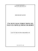 ứng dụng mạng nơron trong bài toán xác định lộ trình cho robot