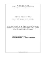 điều khiển thiết bị bù tĩnh (svc) và ứng dụng trong việc nâng cao cho ổn định chất lượng điện năng của hệ thống điện