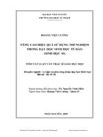 nâng cao  hiệu quả sử dụng thí nghiệm trong dạy học sinh học tế bào