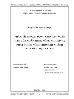 Phân tích hoạt động cho vay ngắn hạn tại NHNNO & PTNT chi nhánh Ngã Bảy