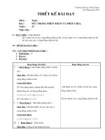 Giáo án Toán học - Lớp 2 - Số 1 trong phép nhân, chia