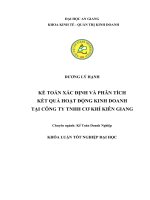 Kế toán xác định và phân tích kết quả hoạt động kinh doanh tại Công ty TNHH Cơ Khí Kiên Giang