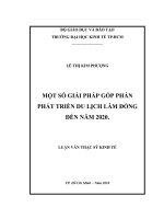 Một số giải pháp góp phần phát triển du lịch Lâm Đồng đến năm 2020