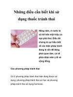 Những điều cần biết khi sử dụng thuốc tránh thai.