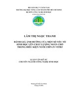 Đánh giá ảnh hưởng của một  số yếu tố sinh học lên chất  lượng noãn chó  trong điều kiện nuôi chín In Vitro