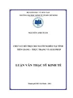 Cho vay hỗ trợ cho người nghèo tại Tiền Giang - Thực trạng và giải pháp