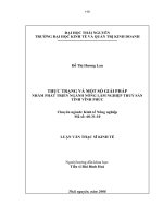 Thực trạng và một số giải pháp nhằm phát triển ngành nông lâm nghiệp thuỷ sản tỉnh vĩnh phúc