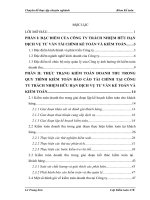 Hoàn thiện kiểm toán doanh thu trong quy trình kiểm toán báo cáo tài chính tại Công ty TNHH Dịch vụ Tư vấn Tài chính Kế toán và Kiểm toán